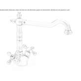 Brass countertop kitchen faucet with a swivel spout Lonoke