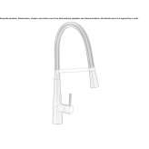 Jednouchwytowa mosiężna bateria kuchenna z wyciąganą wylewką Estique