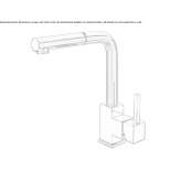 Brass kitchen faucet on the countertop with a pull-out spout Farrell