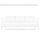 3-osobowa sofa z pikowanej tkaniny Zavoiu