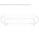 3-seater polyester sofa Vicaria