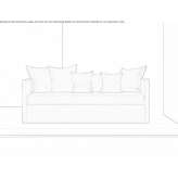Sectional fabric sofa bed with removable cover Altable