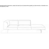 Modułowa sofa segmentowa z tkaniny z ognioodporną wyściółką Ticleni