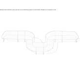 Zakrzywiona modułowa sofa z tkaniny Longnor