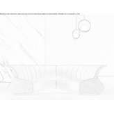 Curved fabric sofa Olivette