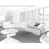 Sectional fabric sofa Pojogeni