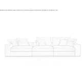 3-seater sectional fabric sofa Ileanda
