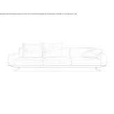 3-seater fabric sofa with a removable cover Mixtlan