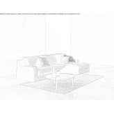 Sofa with removable cover and chaise longue Goudelin