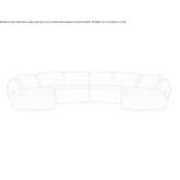 Sectional curved fabric sofa Nogueira