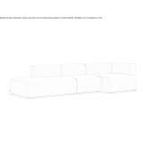 Modular 3-seater fabric sofa Valfarta