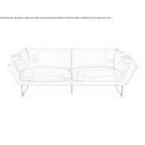 Sofa materiałowa 3-osobowa na podstawie sanek Etrelles
