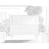 Fabric sofa with high backrest Masku