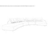 Zakrzywiona skórzana sofa Venice
