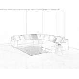 Narożna sofa materiałowa z szezlongiem Goudelin