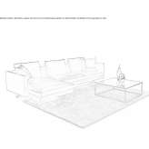 Leather sectional sofa with chaise longue Puieni