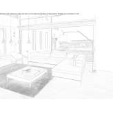 Leather sectional sofa with chaise longue Tremblay