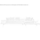 Sofa materiałowa 3-osobowa z szezlongiem Leordina
