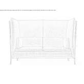 2-seater fabric sofa with high backrest Mitoc