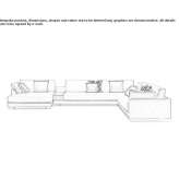 Sectional fabric sofa with integrated magazine rack Moere