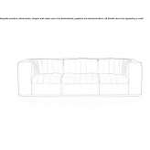 Sofa materiałowa 3-osobowa Bussigny