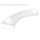 Curved fabric sofa with removable cover Boldesti
