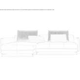 Leather sectional sofa with chaise longue Onda