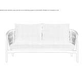 Dwuosobowa sofa z drewna i tkaniny Saltair