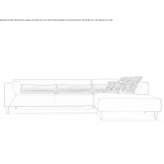 Sofa materiałowa segmentowa z szezlongiem Massiola
