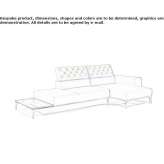 Upholstered sofa bed with chaise longue Gologanu