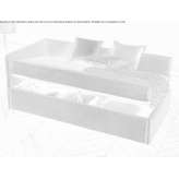 A fold-out fabric sofa with storage space Naleczow
