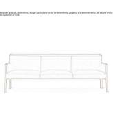Sofa materiałowa 3-osobowa Weilburg