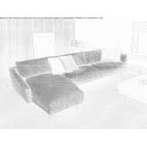 Sofa materiałowa segmentowa z szezlongiem Delphi