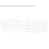 Curved 4-seater leather sofa Metter