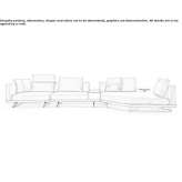 Narożna modułowa sofa materiałowa Southsea