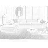 Sectional fabric sofa with a chaise longue Turdas