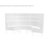 Segmentowa, zakrzywiona sofa materiałowa z wysokim oparciem Sexi