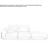 Sectional fabric sofa Aveize