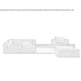 Segmentowa sofa materiałowa Alcontar