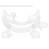 Curved sectional sofa Luzaga