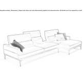 Leather 3-seater sofa with chaise longue Rakovnik
