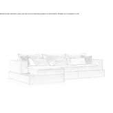 Sofa materiałowa segmentowa z szezlongiem Gijzegem