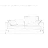 Leather sectional sofa with backrest and tiled mechanism Floirac