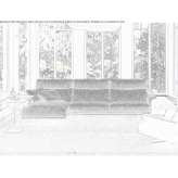 3-seater fabric sofa with headrest Pekre