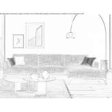 Sectional fabric sofa with a chaise longue Aksakovo