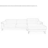 Fabric sofa bed with chaise longue Heemsen