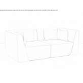 Modułowa 2-osobowa sofa materiałowa Banff