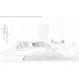 Sectional fabric sofa with a chaise longue Agri