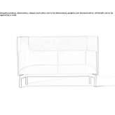 2-seater fabric sofa with high backrest Sisimiut