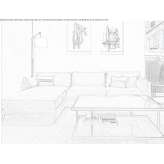 4-seater velvet sofa with removable cover and chaise longue Ganzda